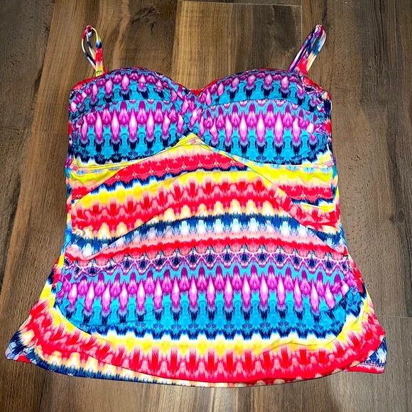 Liz Claiborne Tropical Tankini Top Size M